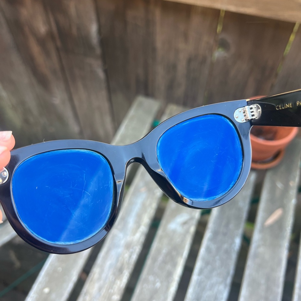 Celine Women's Round Black Sunglasses - Picture 15 of 15